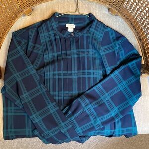 J. Crew tartan button down blouse